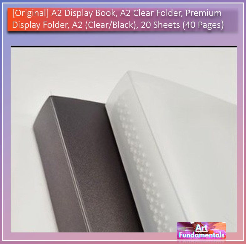 A2 Display Book, A2 Clear Folder, Premium Display Folder, A2 (Clear/Black), 20 sheets (40 pages)