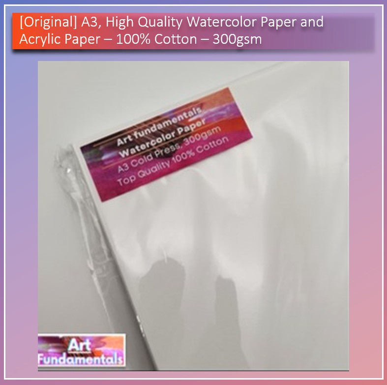 A3, High Quality Watercolor Paper and Acrylic Paper (160gsm / 190gsm / 300gsm), by Art Fundamentals PH
