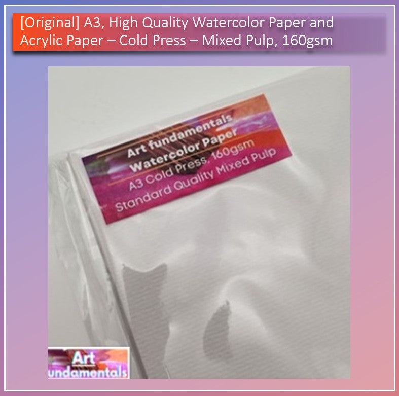 A3, High Quality Watercolor Paper and Acrylic Paper (160gsm / 190gsm / 300gsm), by Art Fundamentals PH