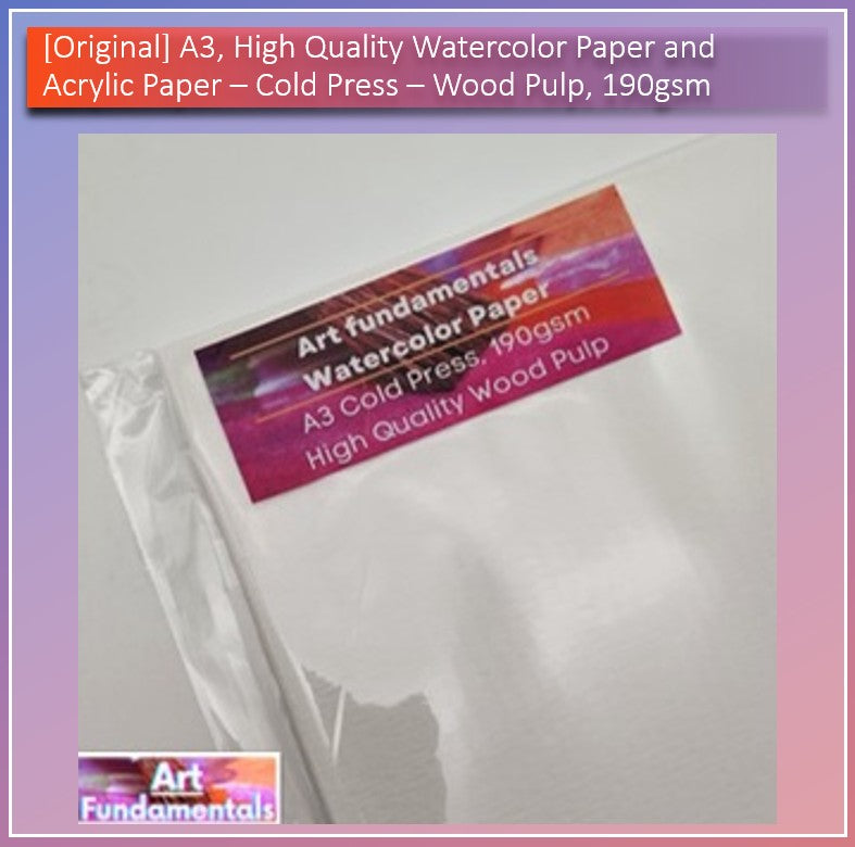 A3, High Quality Watercolor Paper and Acrylic Paper (160gsm / 190gsm / 300gsm), by Art Fundamentals PH