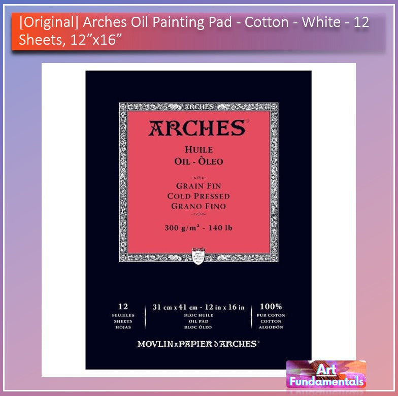 Arches Oil Painting Pad - Cotton - White - 12 sheets