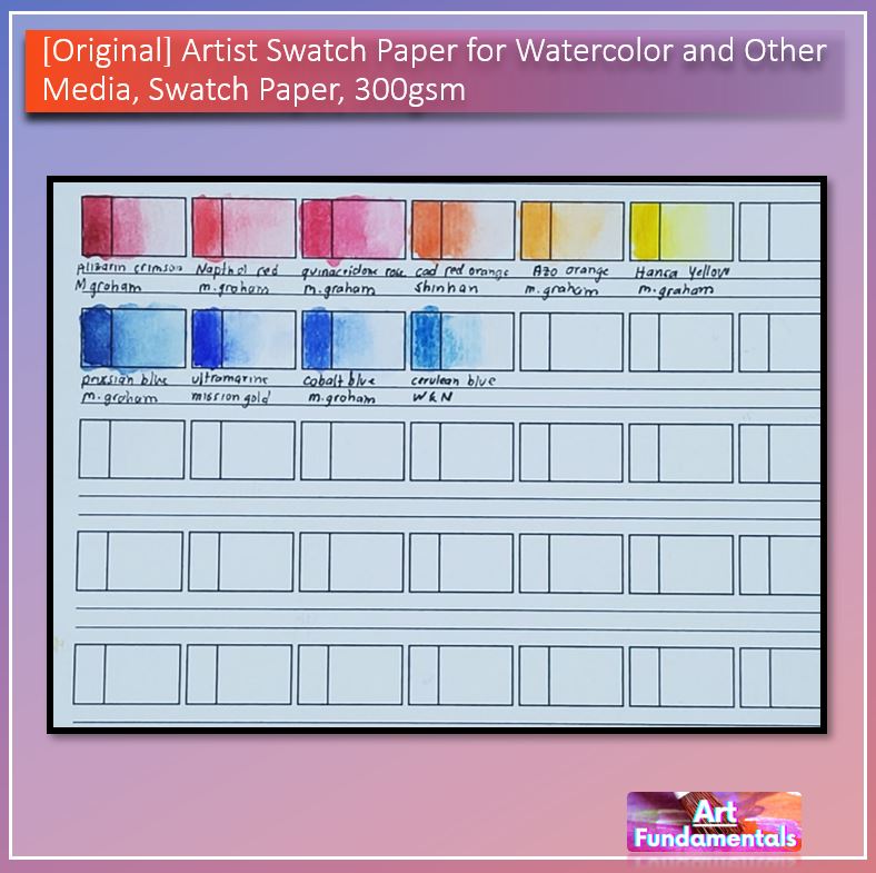Artist Swatch Paper for Watercolor and Other Media, Swatch Paper, 300 gsm