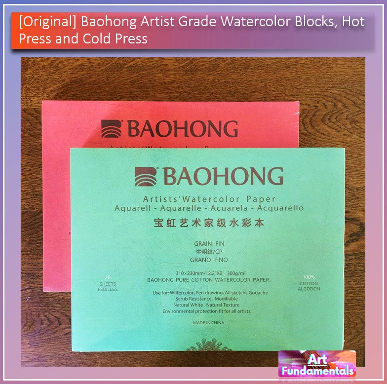 BAOHONG Artist Grade Watercolor Blocks, Hot press and Cold Press (Original)