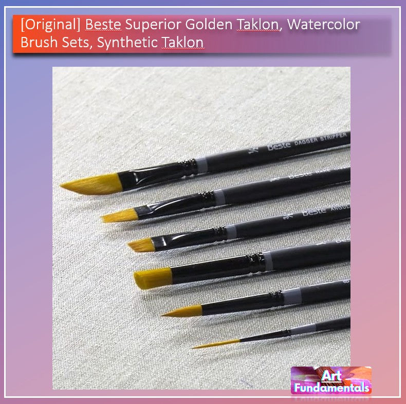Beste Superior Golden Taklon, Watercolor Brush Sets, Synthetic Taklon