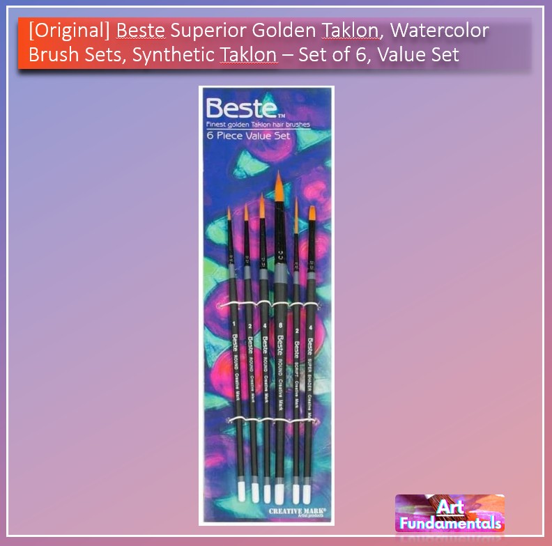 Beste Superior Golden Taklon, Watercolor Brush Sets, Synthetic Taklon