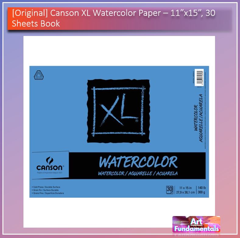 Canson XL Watercolor Paper, 9x12" and 11x15", 30 Sheets