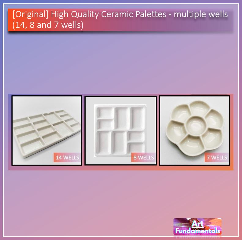 High Quality Ceramic Palettes - multiple wells (14, 8 and 7 wells)