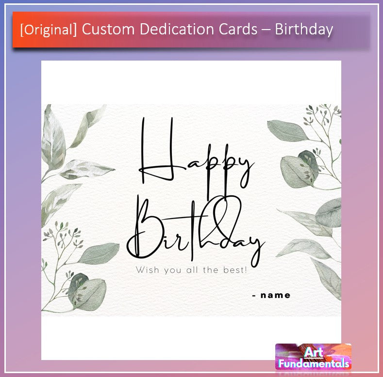 Custom Dedication Cards
