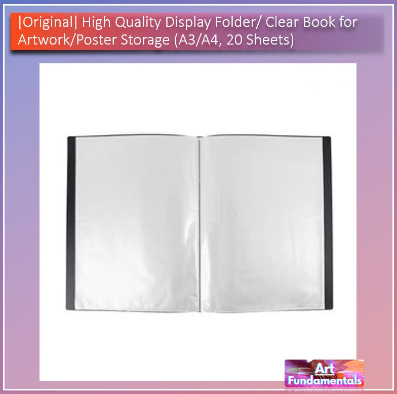 High Quality Display Folder / Clear Book for Artwork/Poster Storage (A3/A4, 20 Sheets)