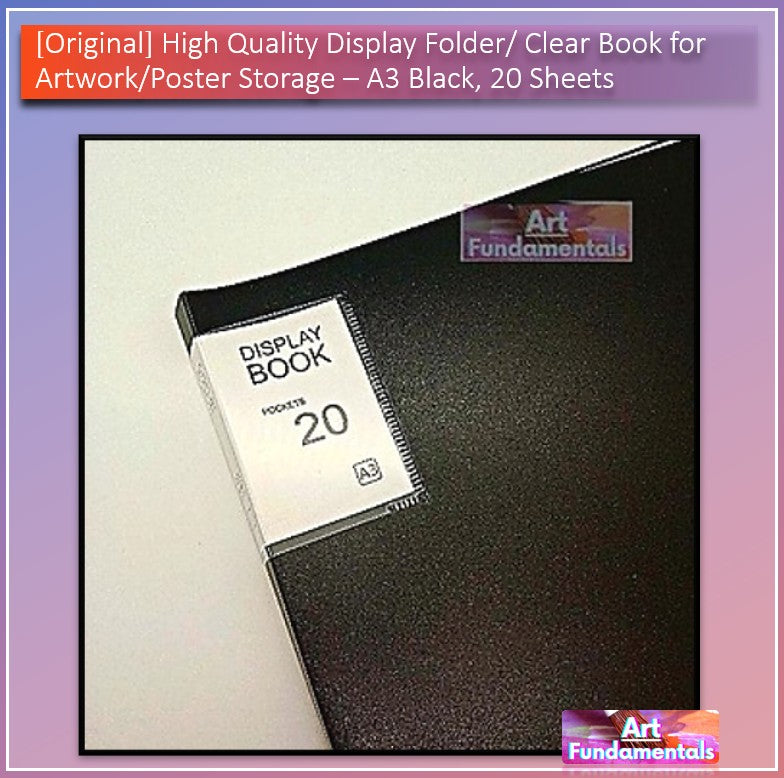 High Quality Display Folder / Clear Book for Artwork/Poster Storage (A3/A4, 20 Sheets)