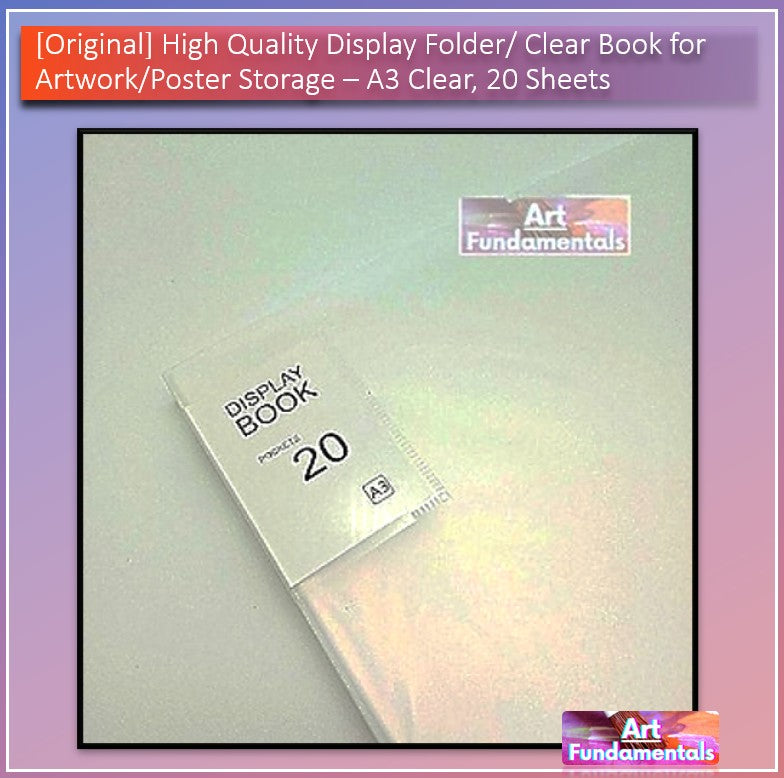 High Quality Display Folder / Clear Book for Artwork/Poster Storage (A3/A4, 20 Sheets)