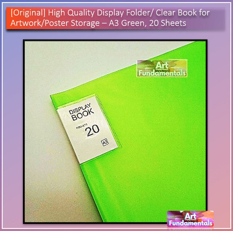 High Quality Display Folder / Clear Book for Artwork/Poster Storage (A3/A4, 20 Sheets)