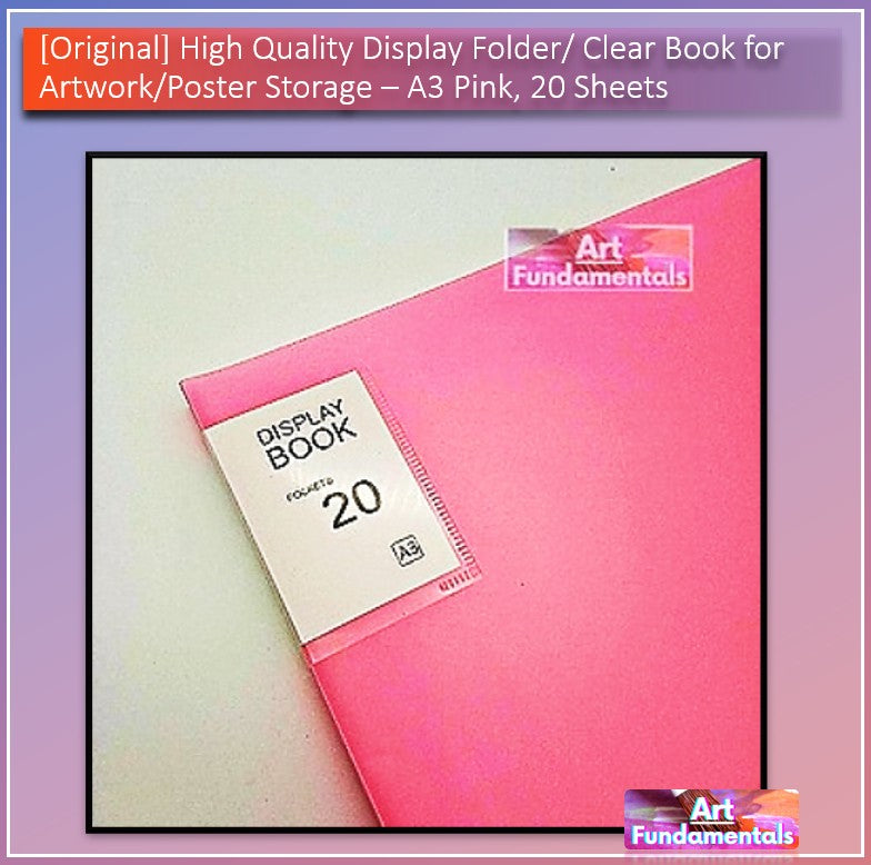 High Quality Display Folder / Clear Book for Artwork/Poster Storage (A3/A4, 20 Sheets)