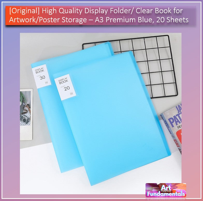 High Quality Display Folder / Clear Book for Artwork/Poster Storage (A3/A4, 20 Sheets)