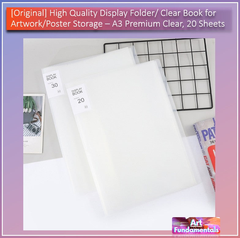 High Quality Display Folder / Clear Book for Artwork/Poster Storage (A3/A4, 20 Sheets)