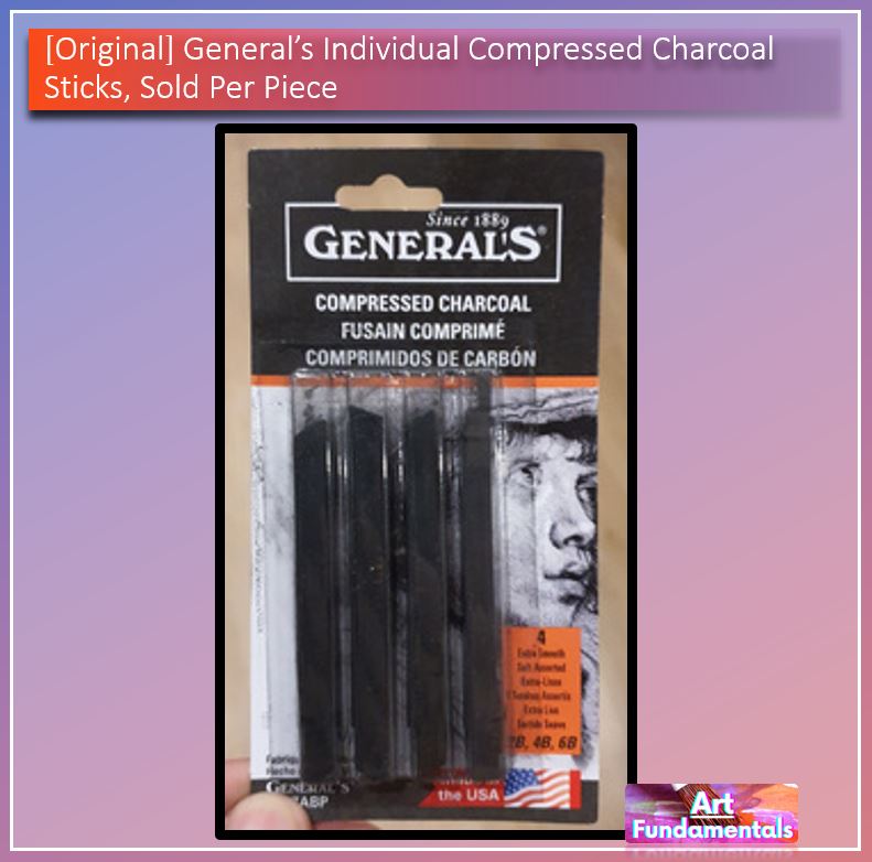 General's Individual Compressed Charcoal Sticks Sold per piece