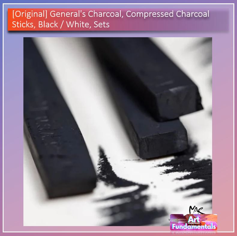 General's Charcoal, Compressed Charcoal Sticks, Black / White, Sets