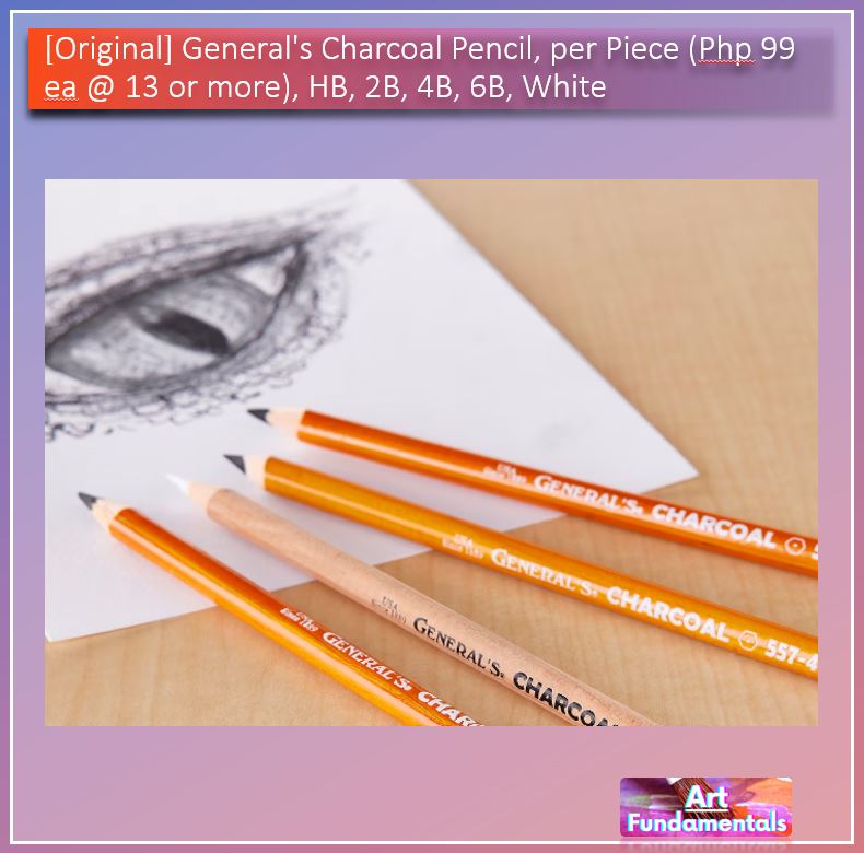 General's Charcoal Pencil, sold per Piece, HB, 2B, 4B, 6B, White