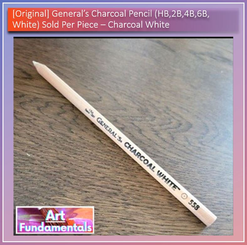 General's Charcoal Pencil, sold per Piece, HB, 2B, 4B, 6B, White