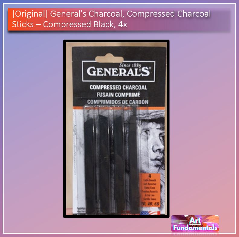 General's Charcoal, Compressed Charcoal Sticks, Black / White, Sets