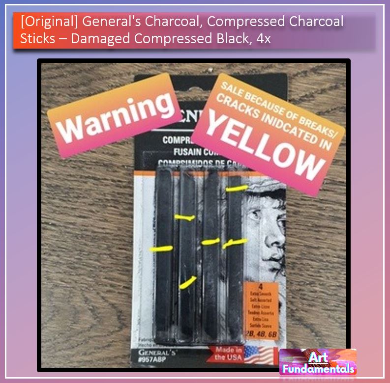 General's Charcoal, Compressed Charcoal Sticks, Black / White, Sets