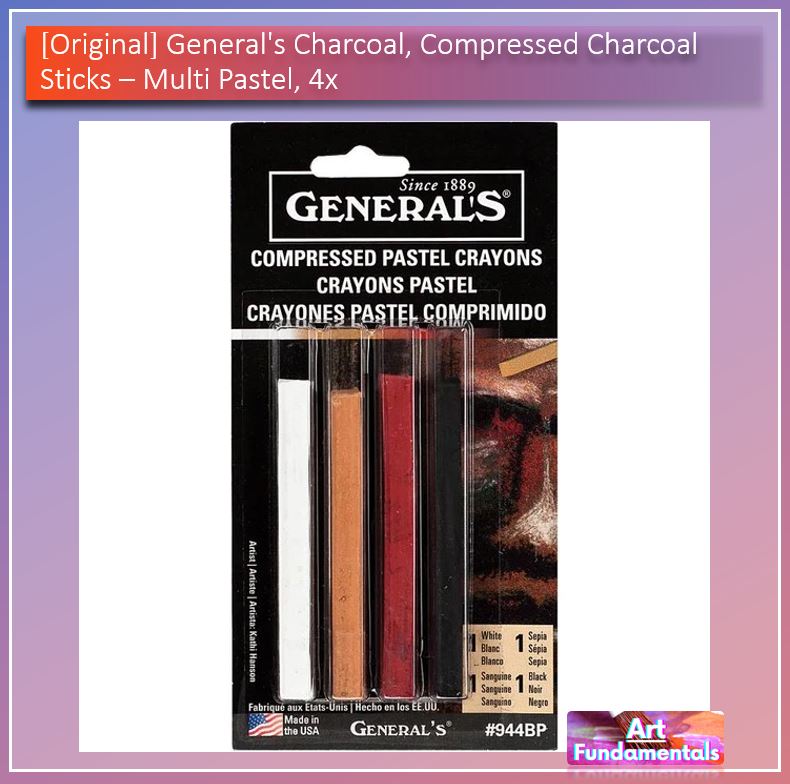 General's Charcoal, Compressed Charcoal Sticks, Black / White, Sets