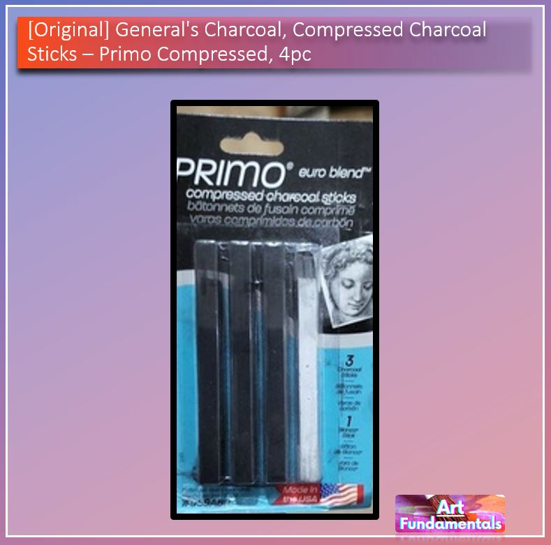 General's Charcoal, Compressed Charcoal Sticks, Black / White, Sets