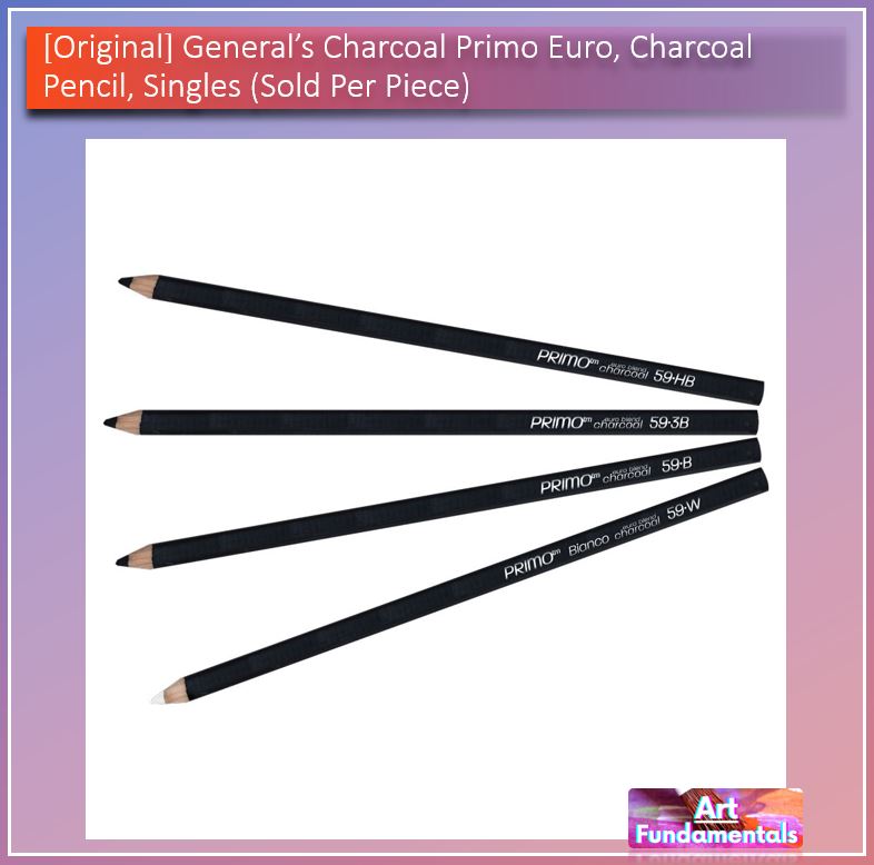 General's Charcoal Primo Euro, Charcoal Pencil, Singles (sold per piece)