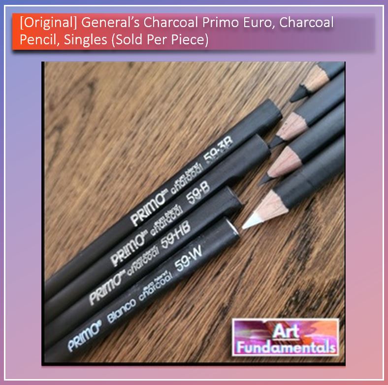 General's Charcoal Primo Euro, Charcoal Pencil, Singles (sold per piece)