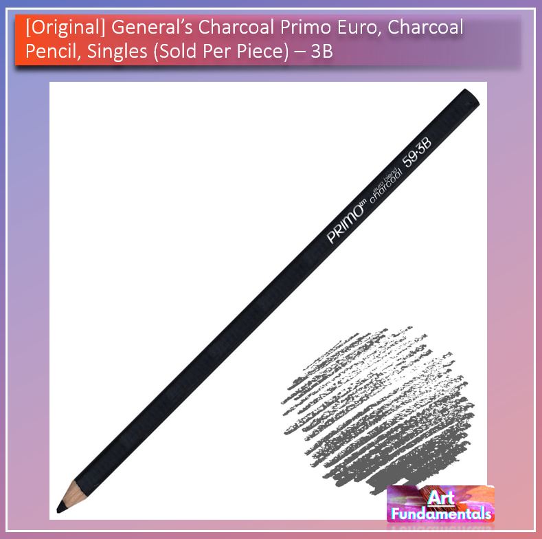 General's Charcoal Primo Euro, Charcoal Pencil, Singles (sold per piece)