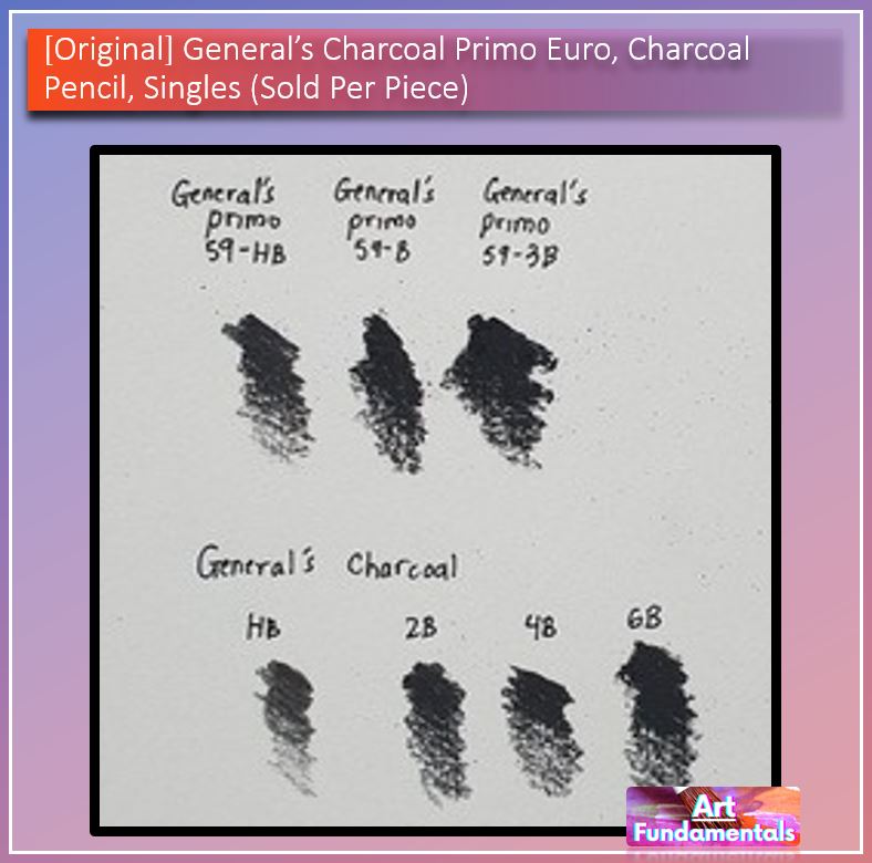 General's Charcoal Primo Euro, Charcoal Pencil, Singles (sold per piece)