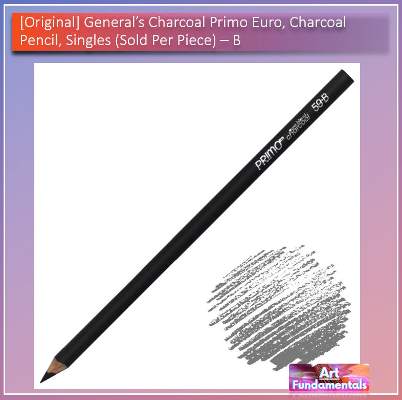 General's Charcoal Primo Euro, Charcoal Pencil, Singles (sold per piece)
