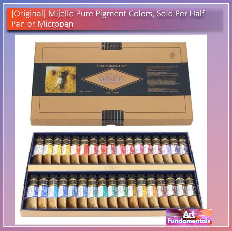 Mijello Pure Pigment Watercolors Hand-poured 2ml Half Pans