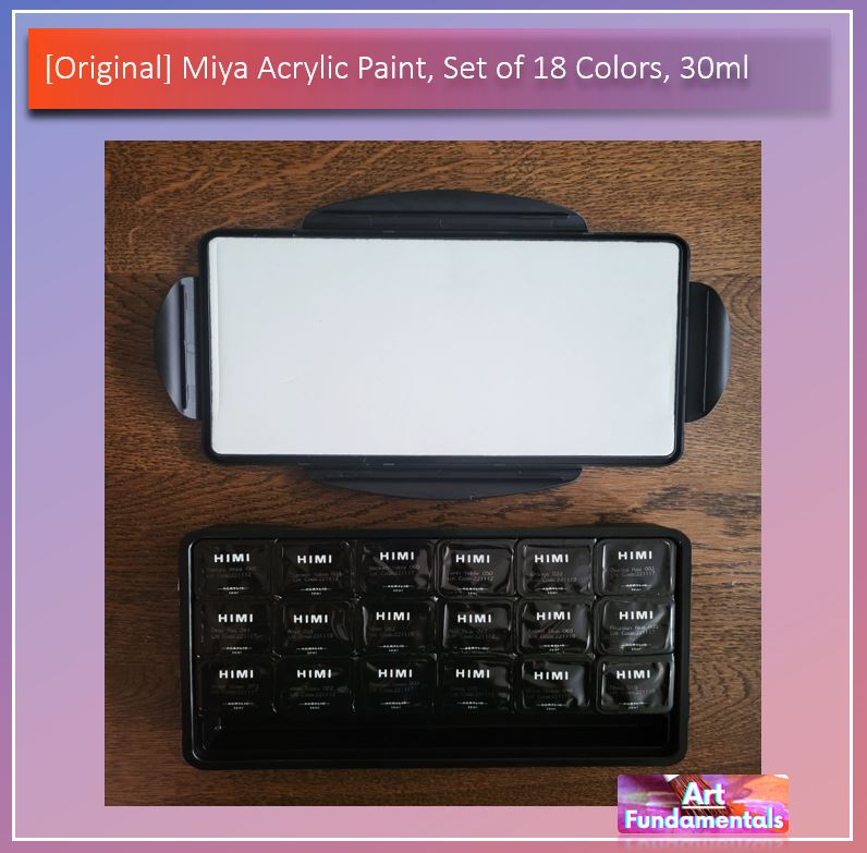 Miya Acrylic Paint, Set of 18 Colors