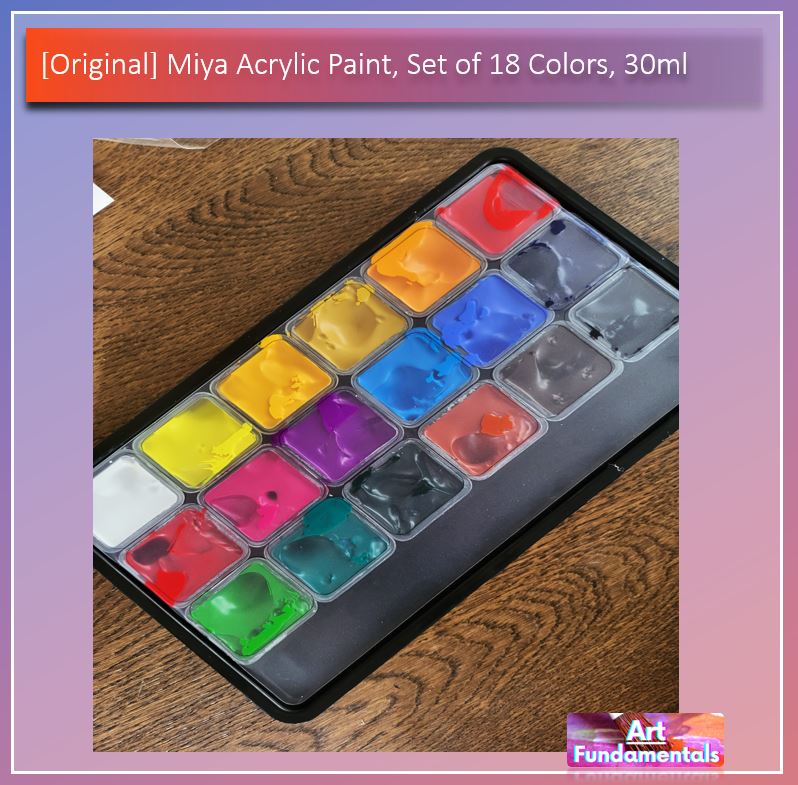 Miya Acrylic Paint, Set of 18 Colors