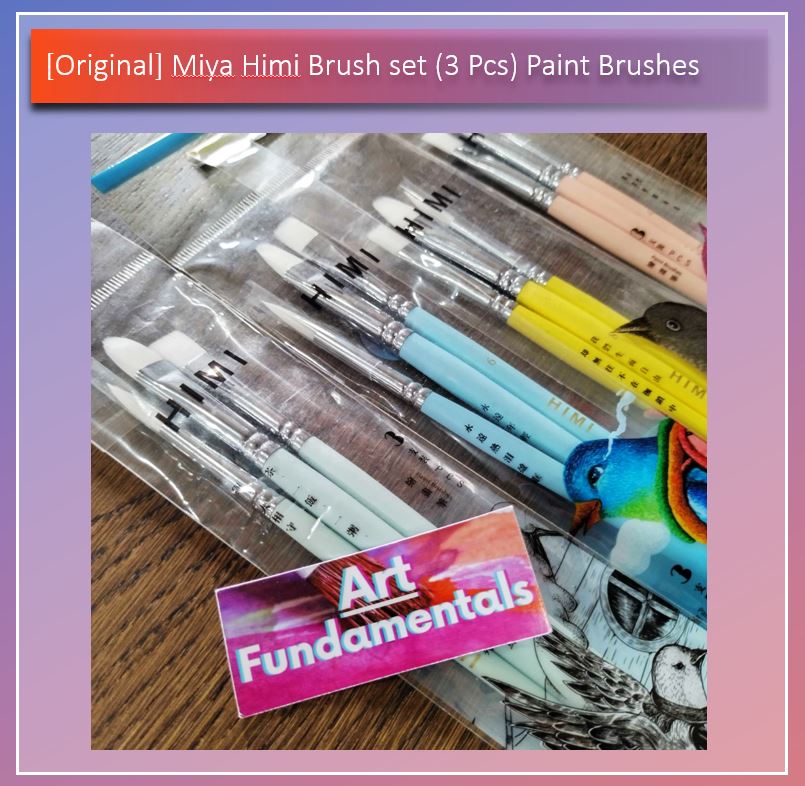 Miya Himi Brush Set (3) pcs Paint Brushes