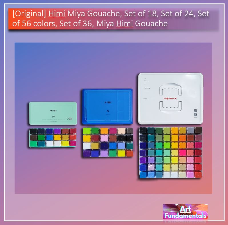 Himi Miya Gouache, Set of 18, Set of 24, Set of 56 colors, Set of 36 -Himi Miya Gouache