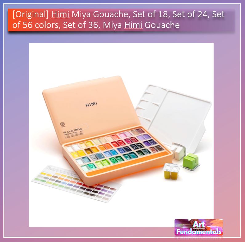 Himi Miya Gouache, Set of 18, Set of 24, Set of 56 colors, Set of 36 -Himi Miya Gouache