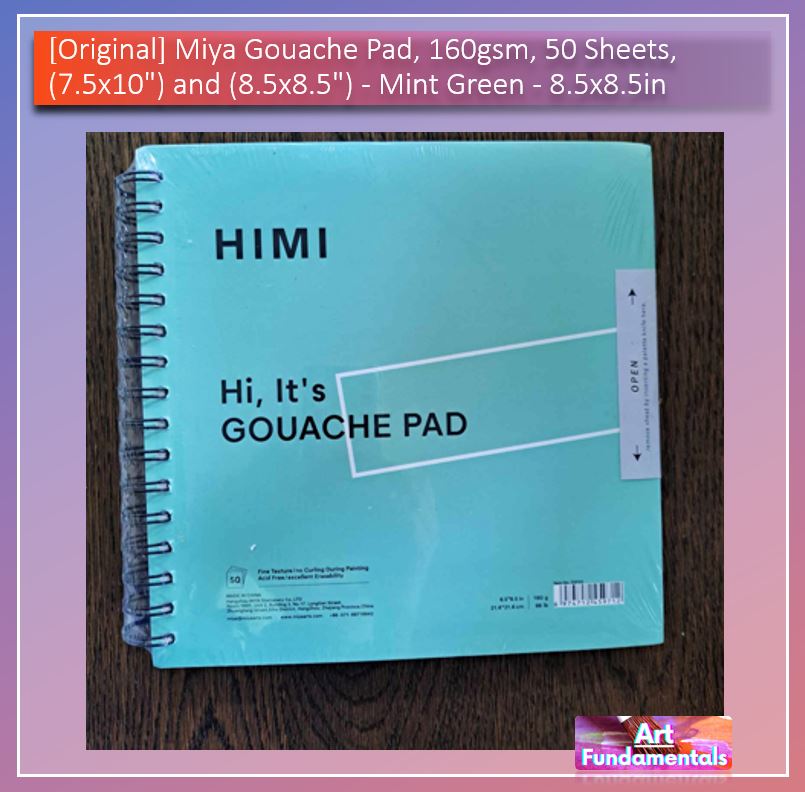 Miya Gouache Pad, 160gsm - 50 Sheets, (7.5x10") and (8.5x8.5")