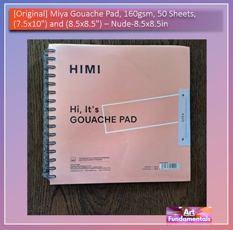 Miya Gouache Pad, 160gsm - 50 Sheets, (7.5x10") and (8.5x8.5")