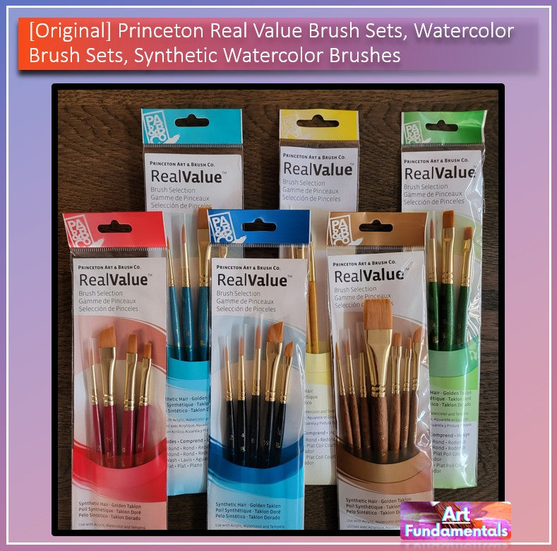 Princeton Real Value Brush Sets, Watercolor Brush Sets, Synthetic Watercolor Brushes