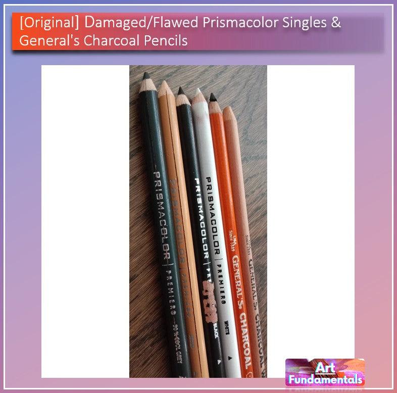Damaged/Flawed Prismacolor Singles & General's Charcoal Pencils