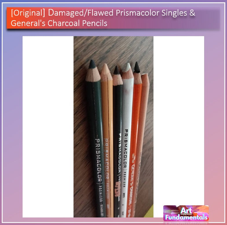 Damaged/Flawed Prismacolor Singles & General's Charcoal Pencils