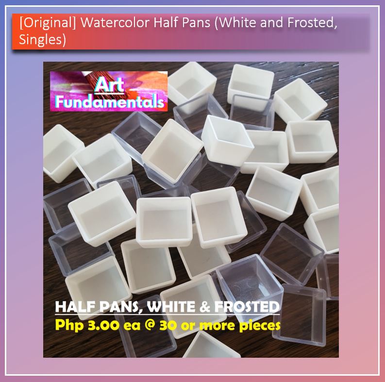 Watercolor Half Pans (White and Frosted, Singles, Php 3 Each @ 50 or more)
