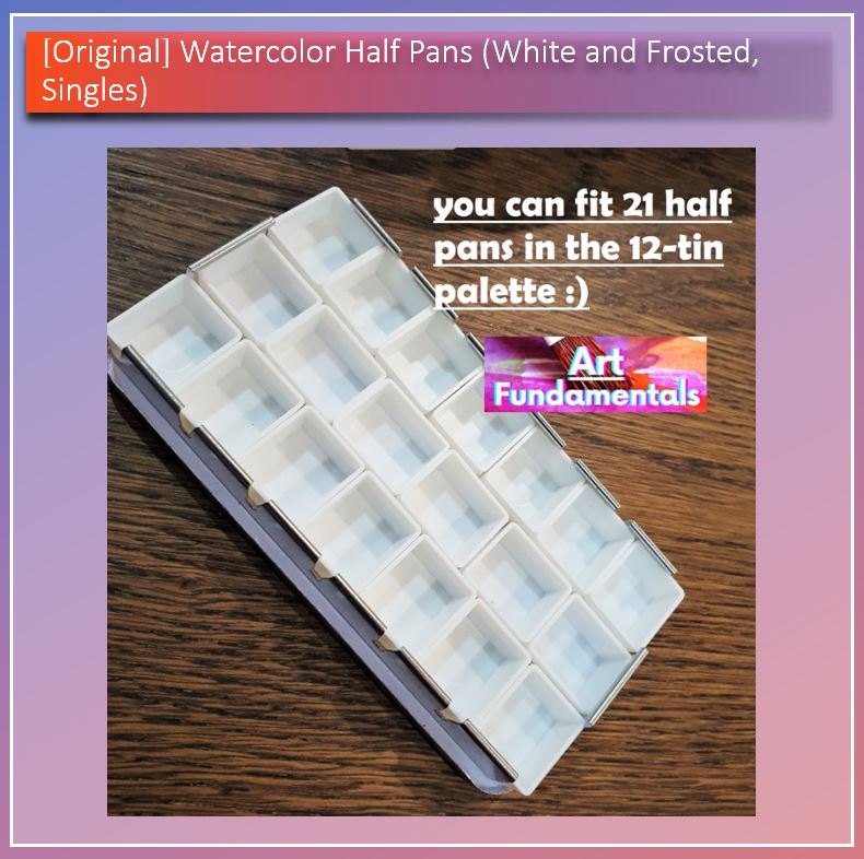 Watercolor Half Pans (White and Frosted, Singles, Php 3 Each @ 50 or more)
