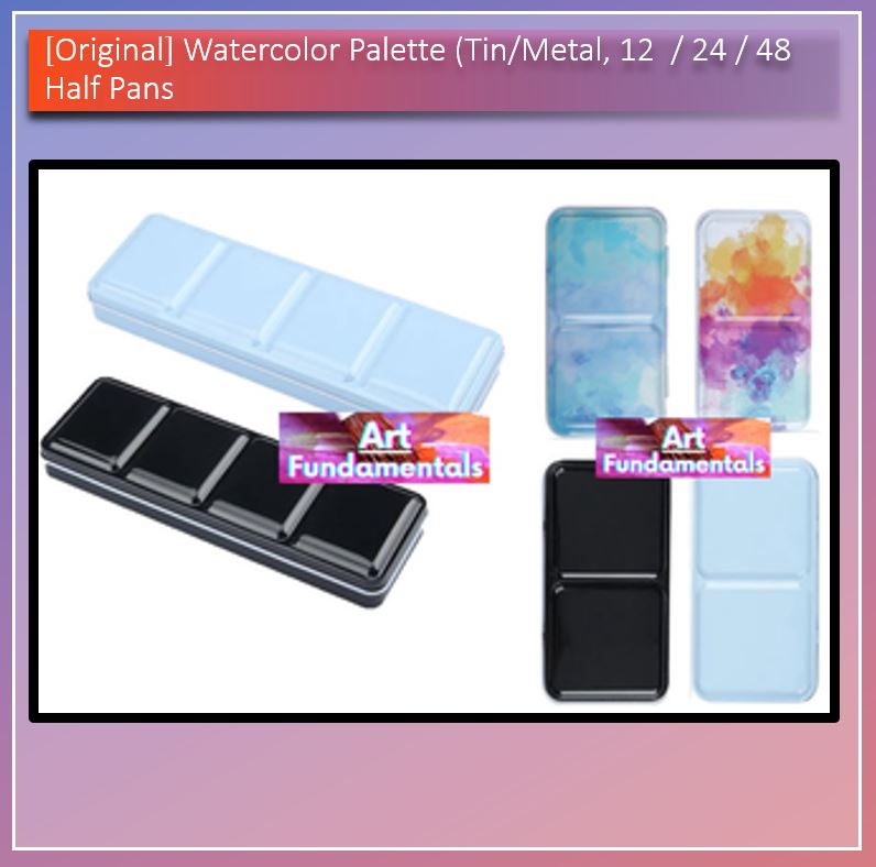 Watercolor Palette (Tin/Metal, 12 / 24 / 48 half pans)