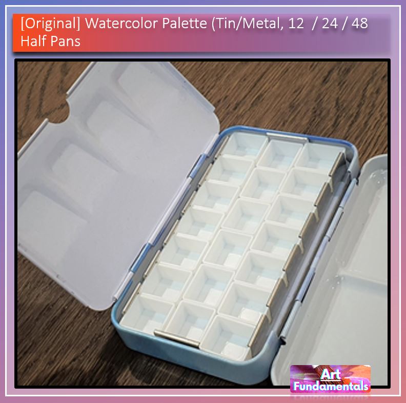 Watercolor Palette (Tin/Metal, 12 / 24 / 48 half pans)