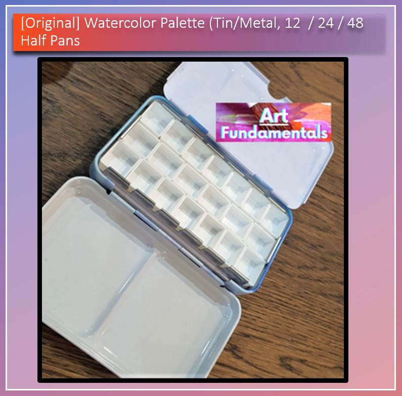 Watercolor Palette (Tin/Metal, 12 / 24 / 48 half pans)