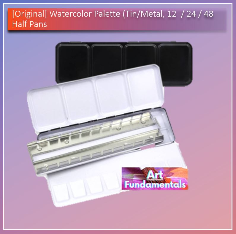 Watercolor Palette (Tin/Metal, 12 / 24 / 48 half pans)