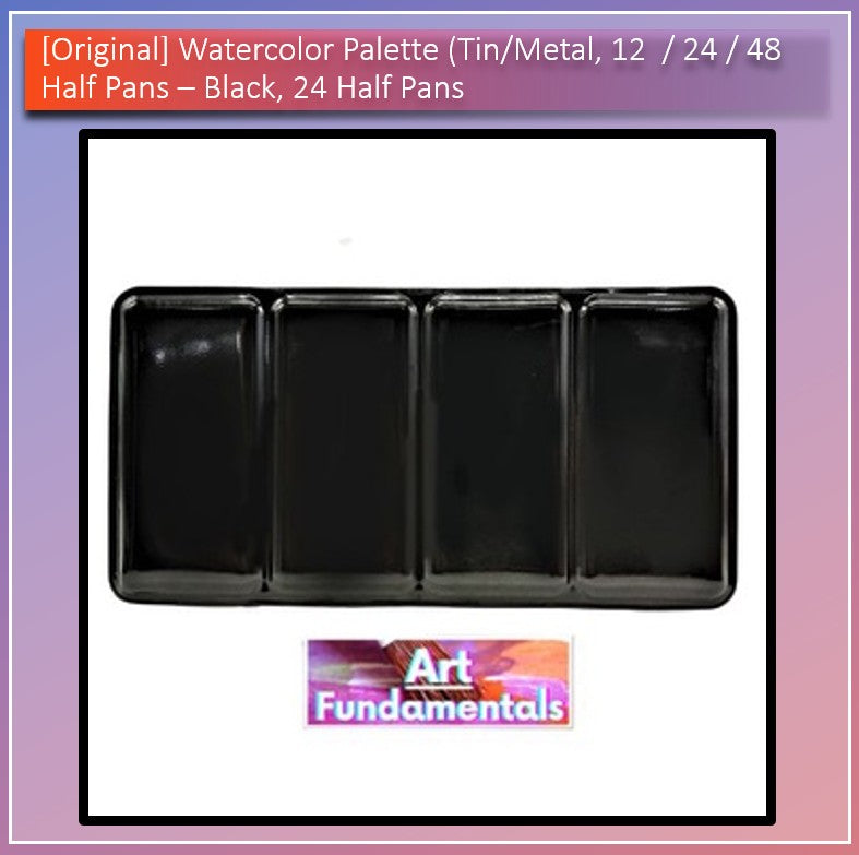 Watercolor Palette (Tin/Metal, 12 / 24 / 48 half pans)